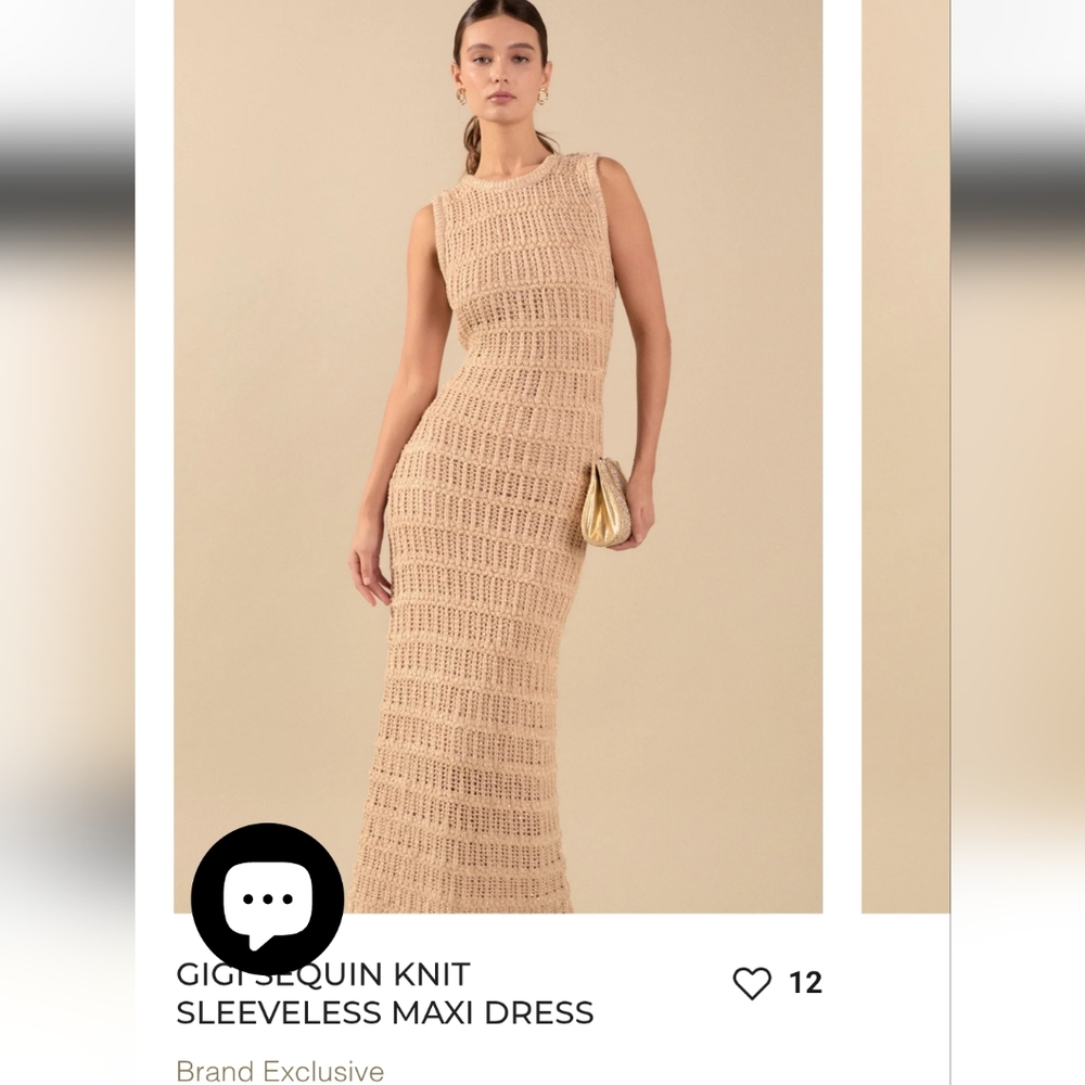 Endless Rose Sequin Knit Sleeveless Maxi Dress - Tan/gold, Size M.